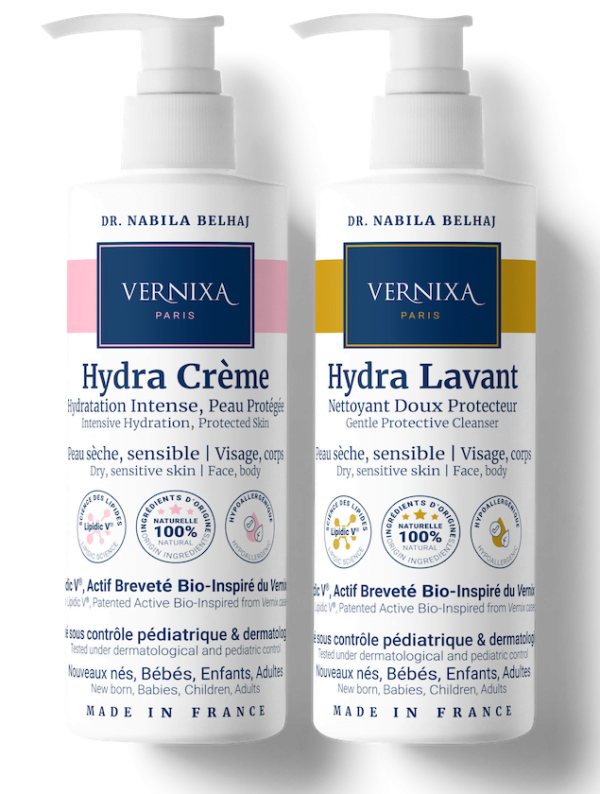 Duo Hydratation Vernixa, avec Hydra Lavant et Hydra Creme